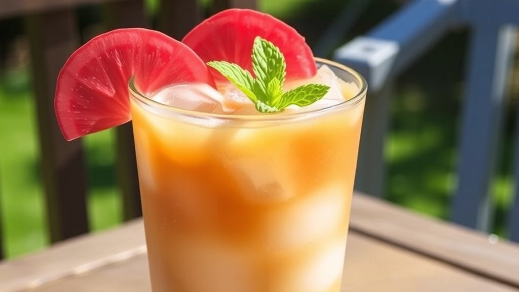 Vanilla Rhubarb Iced Coffee