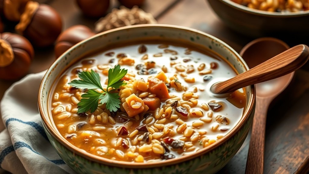 Chestnut and Wild Rice Soup