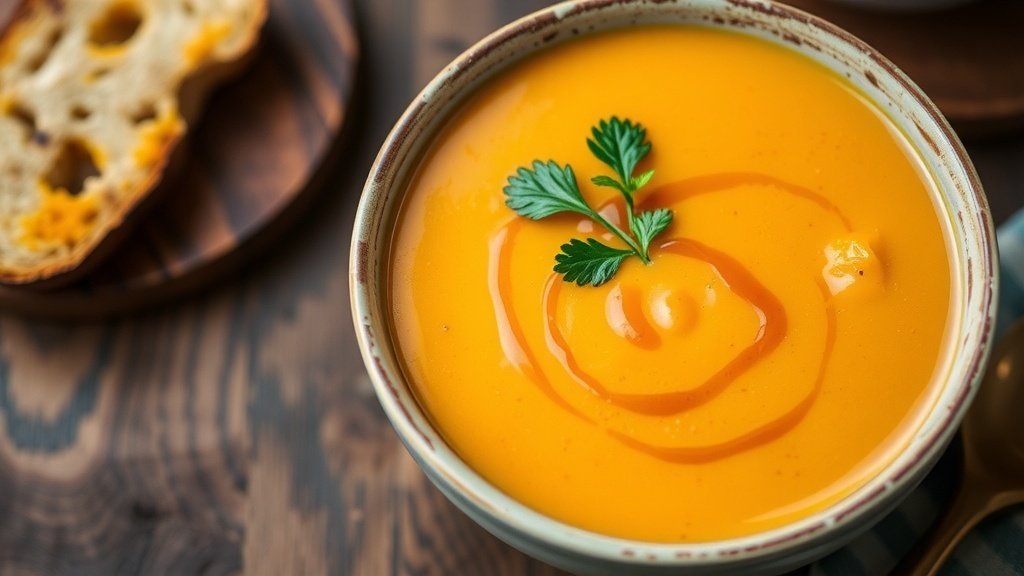 Warm Maple and Acorn Squash Soup