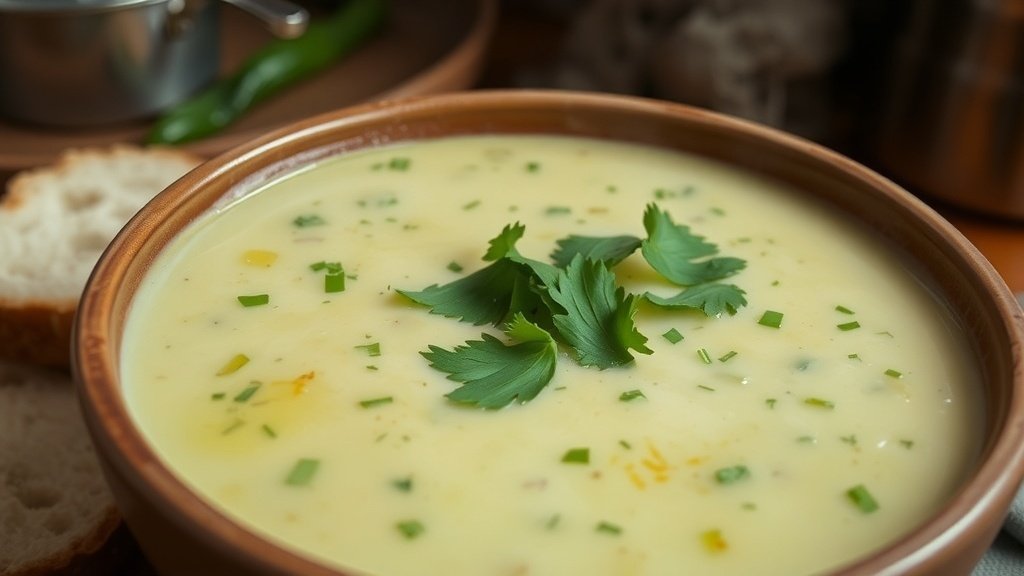 Charred Poblano and Potato Soup