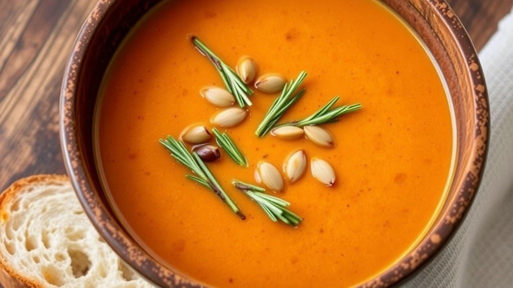 Roasted Pumpkin and Rosemary Soup