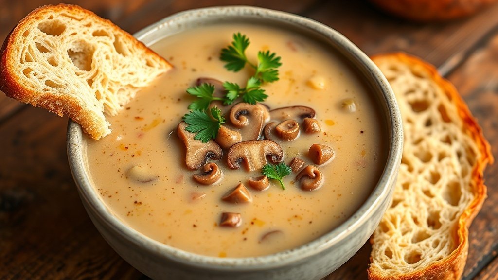 Creamy Mushroom and Leek Soup
