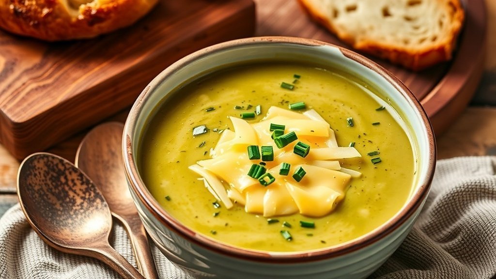 Creamy Brussels Sprout and Cheddar Soup