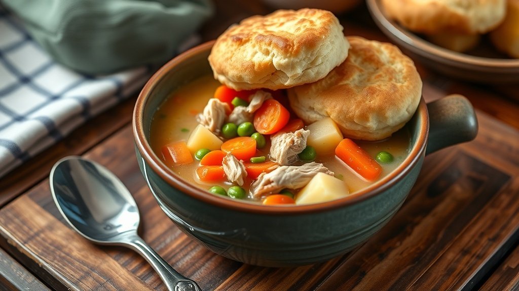 Savory Chicken and Biscuit Soup