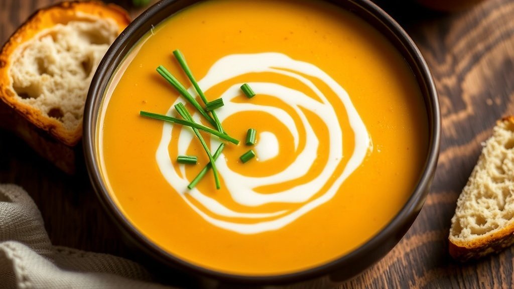 Roasted Acorn Squash and Maple Cream Soup
