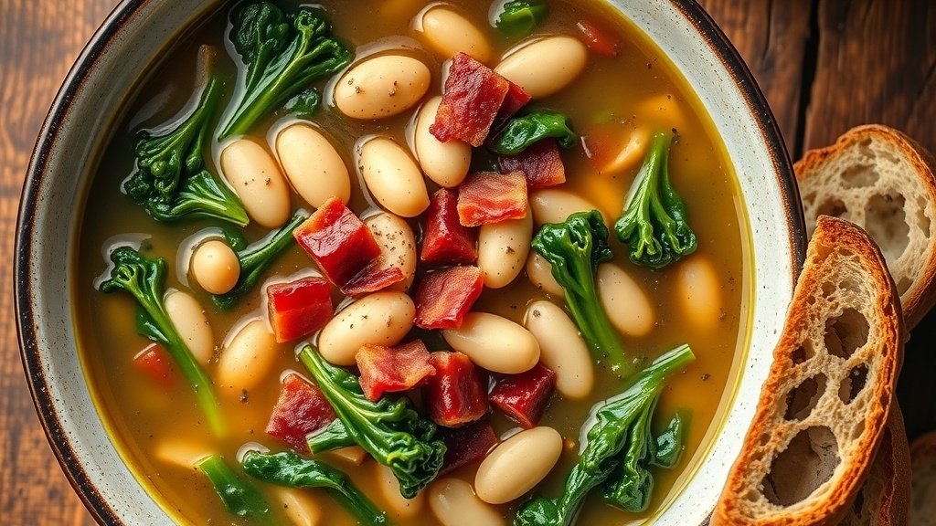 Rustic Bacon, Bean, and Kale Soup