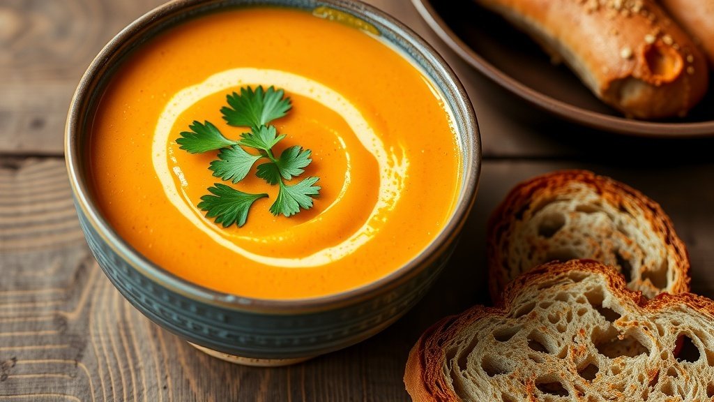 Carrot, Sweet Potato, and Ginger Soup
