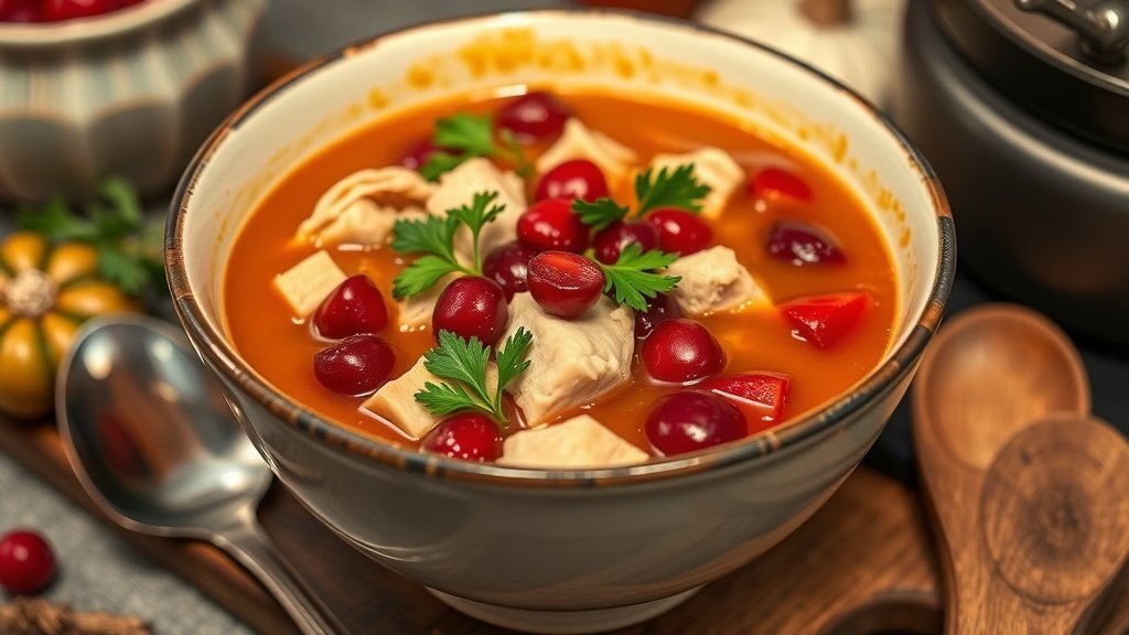 Rustic Turkey and Cranberry Soup