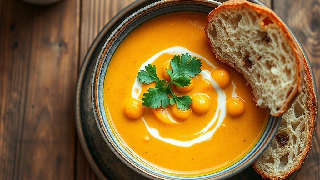 Curried Butternut and Chickpea Soup
