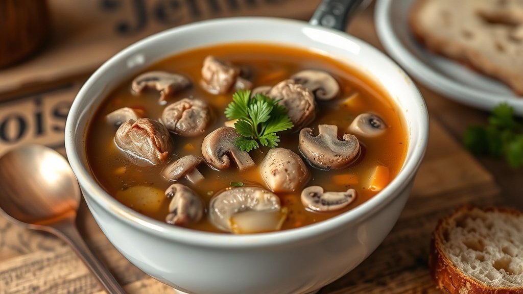 Hearty Venison and Mushroom Soup