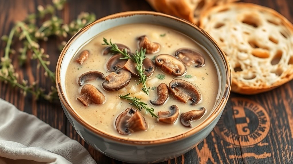 Creamy Wild Mushroom and Thyme Soup