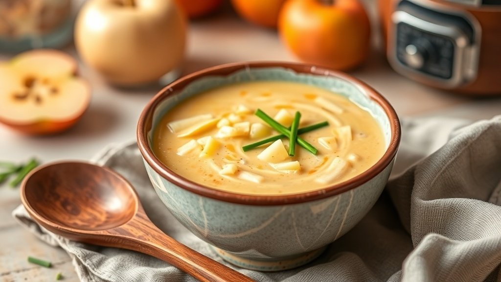 Spiced Apple and Cheddar Soup