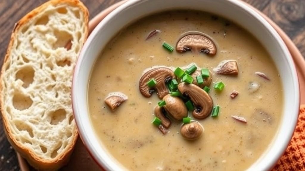 Creamy Wild Leek and Mushroom Soup