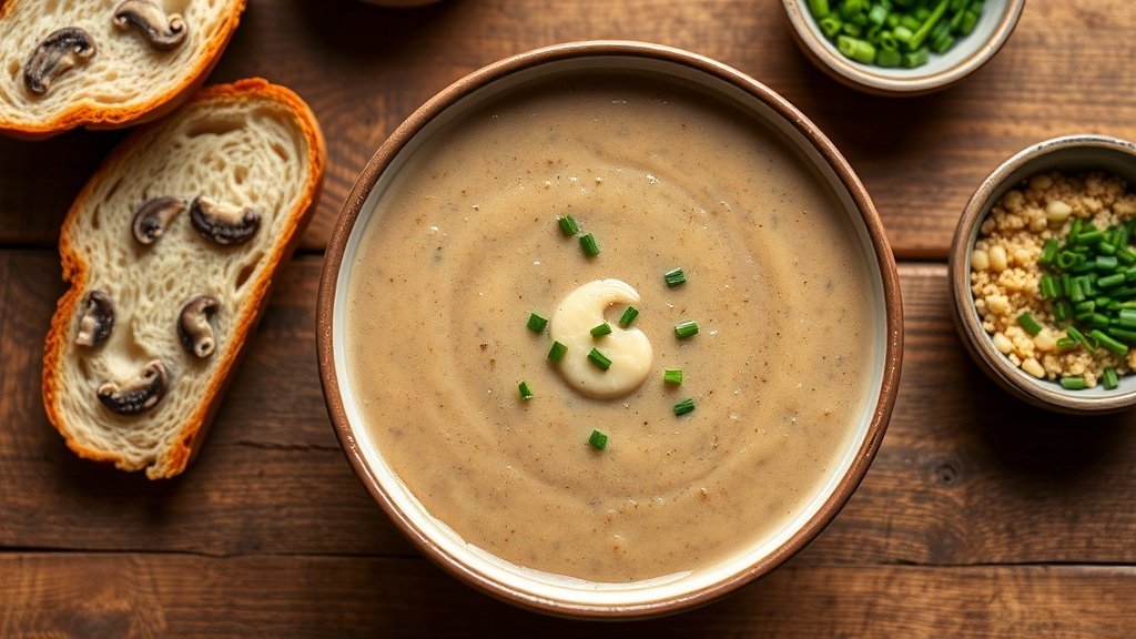 Roasted Garlic and Mushroom Bisque