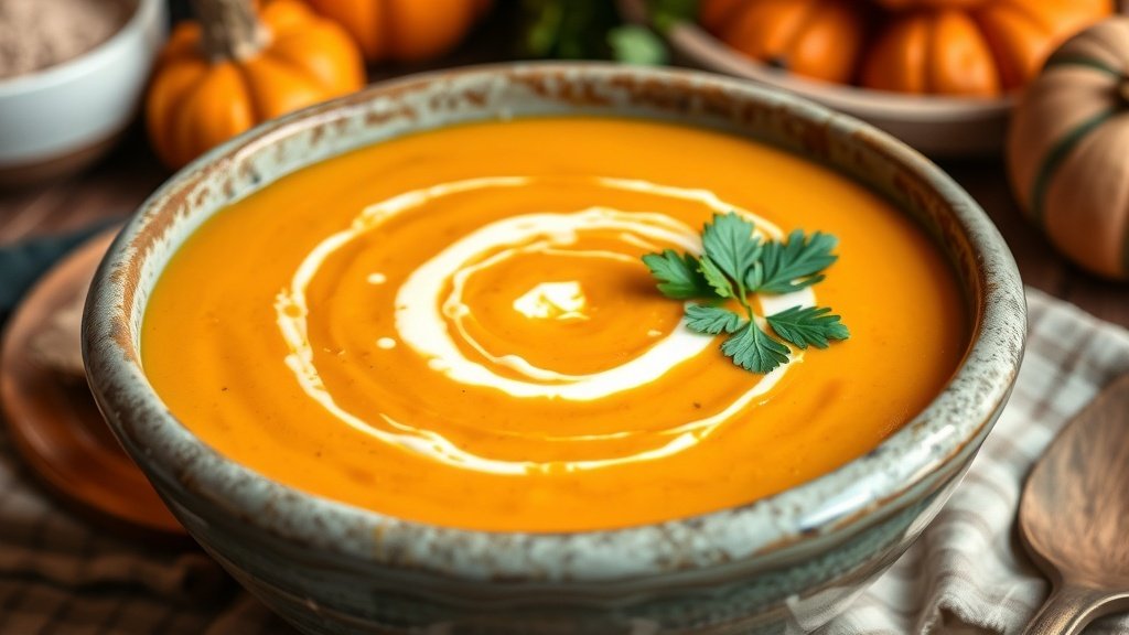 Roasted Pumpkin and Curry Coconut Soup