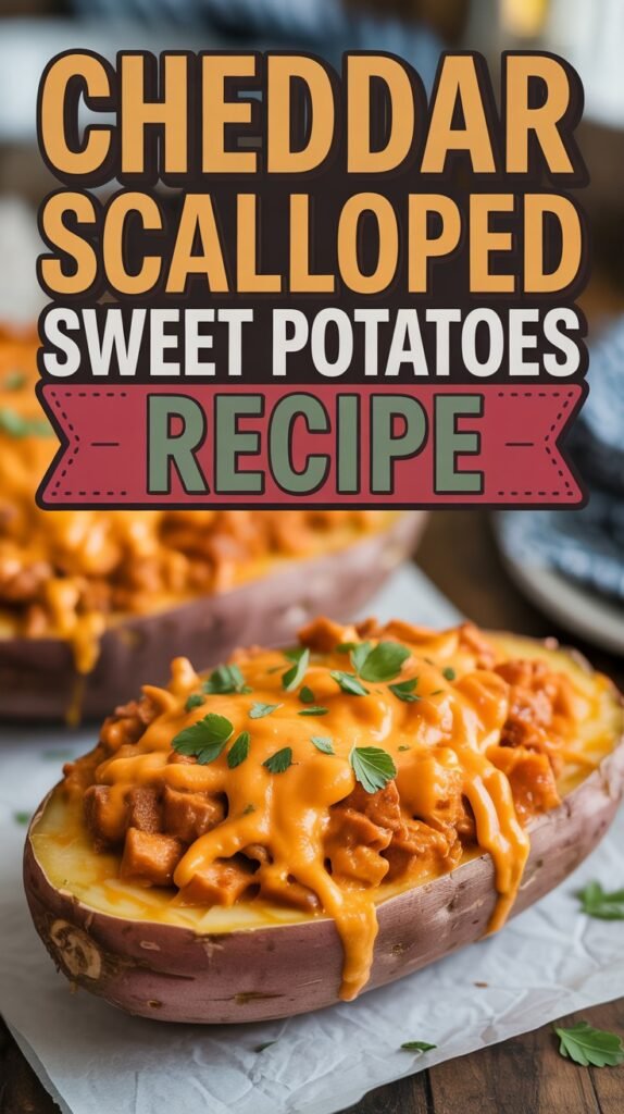 Cheddar Scalloped Sweet Potatoes
