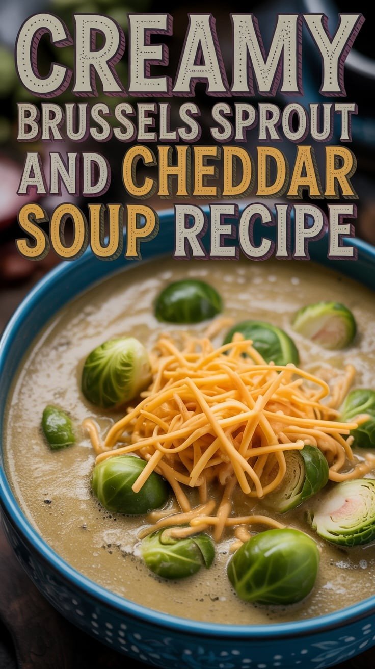Creamy Brussels Sprout and Cheddar Soup