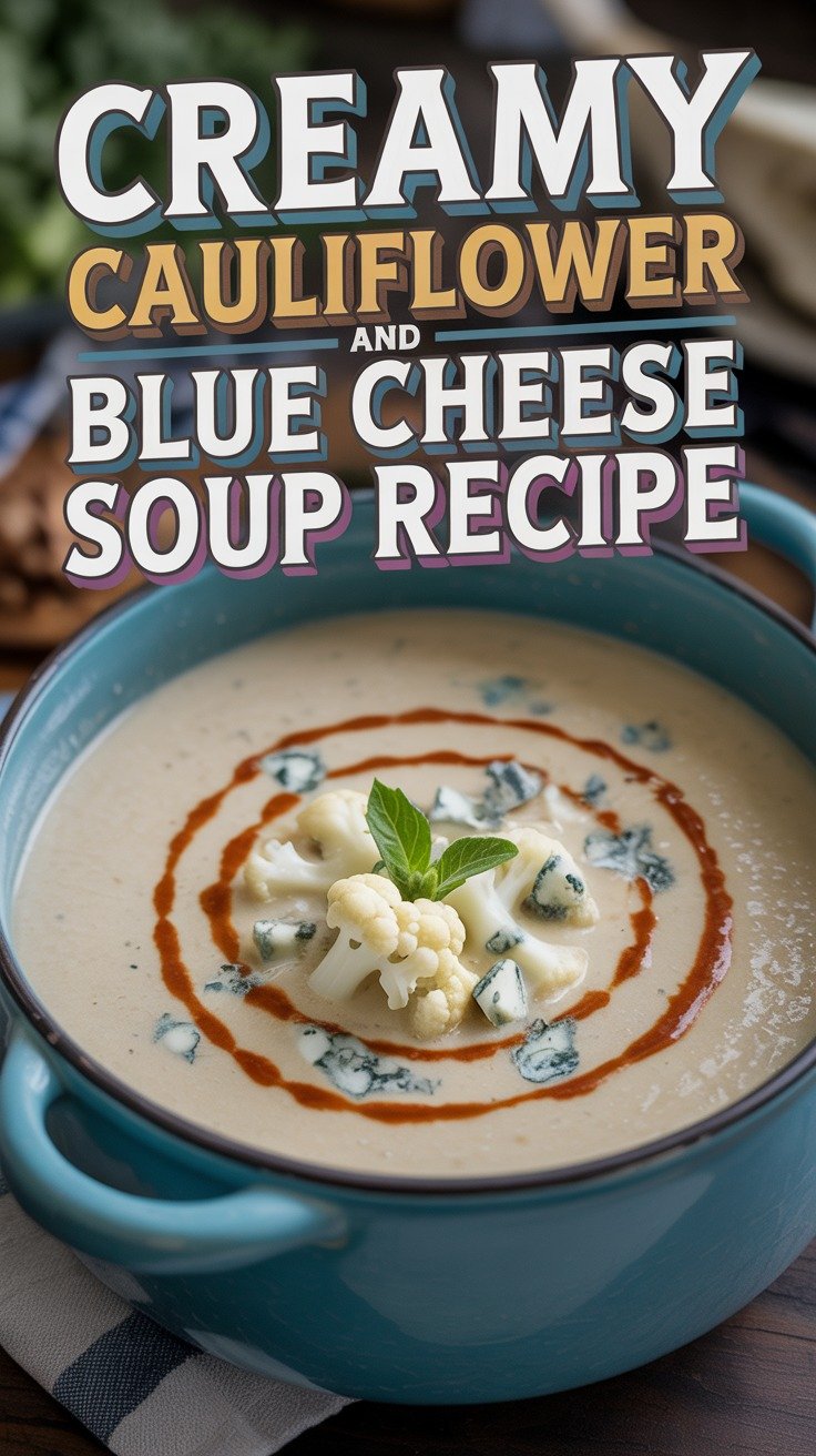 Creamy Cauliflower and Blue Cheese Soup