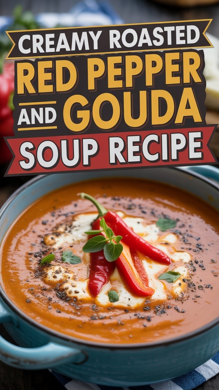 Creamy Roasted Red Pepper and Gouda Soup