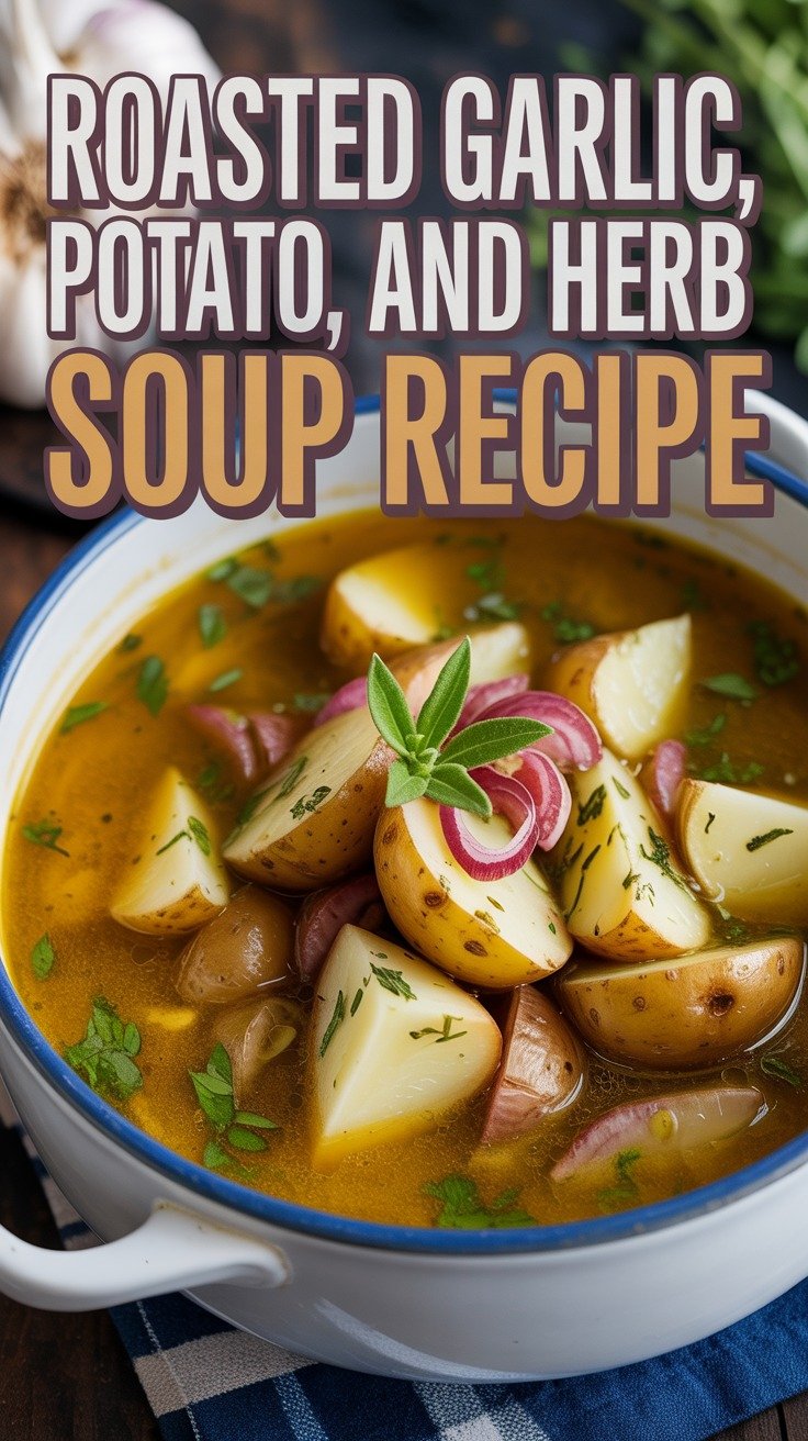 Roasted Garlic, Potato, and Herb Soup