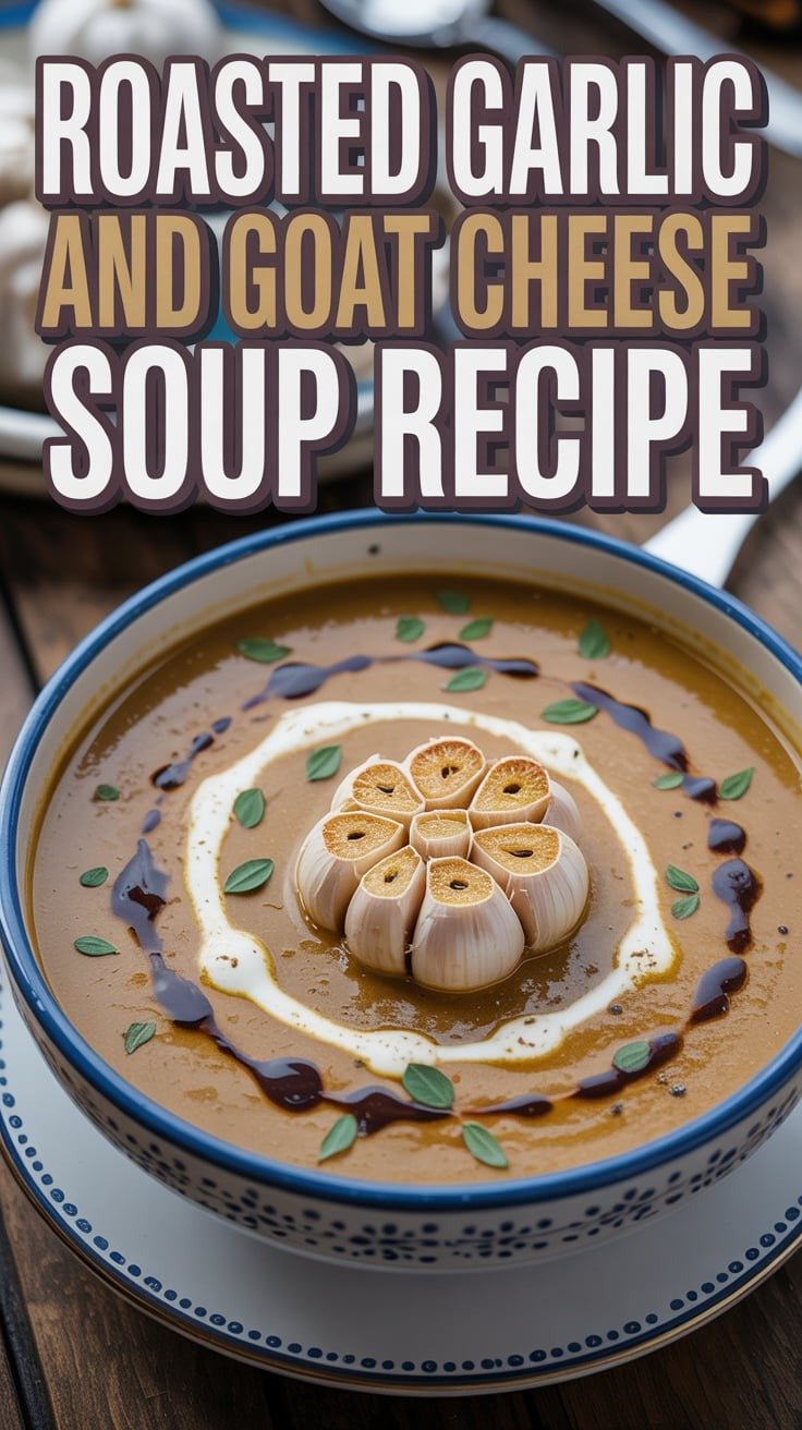 Roasted Garlic and Goat Cheese Soup