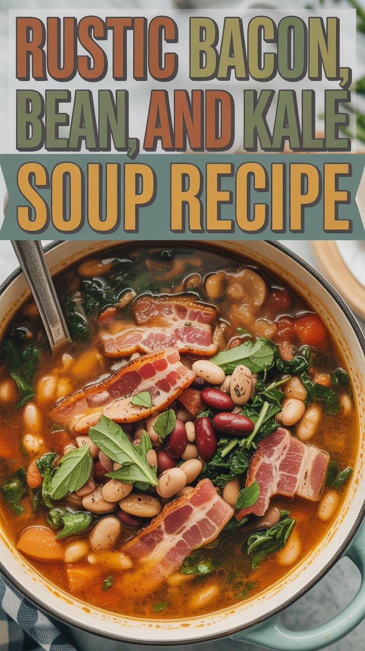 Rustic Bacon, Bean, and Kale Soup