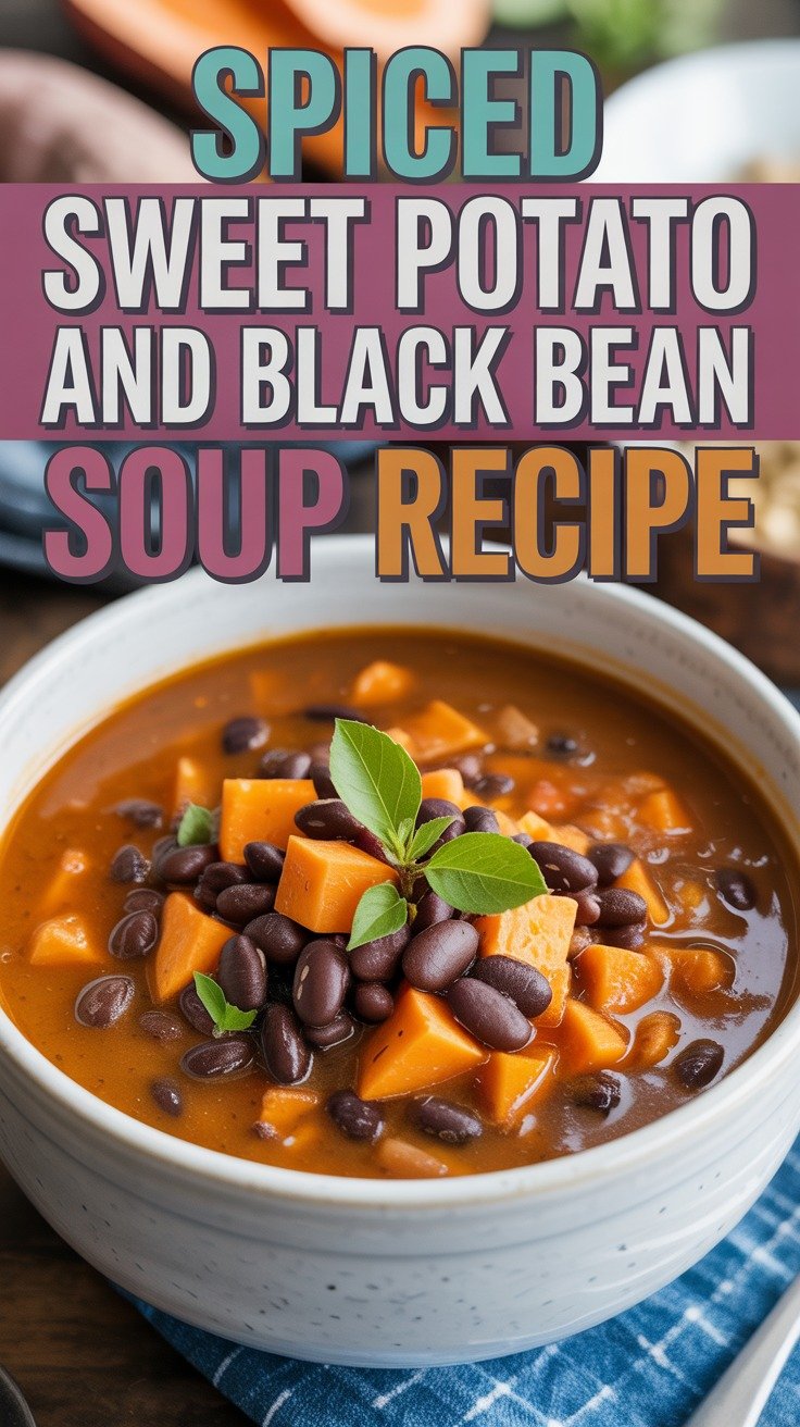 Spiced Sweet Potato and Black Bean Soup