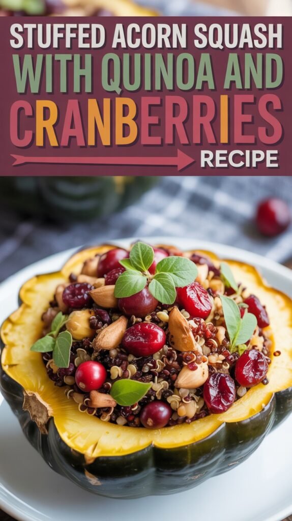 Stuffed Acorn Squash with Quinoa and Cranberries