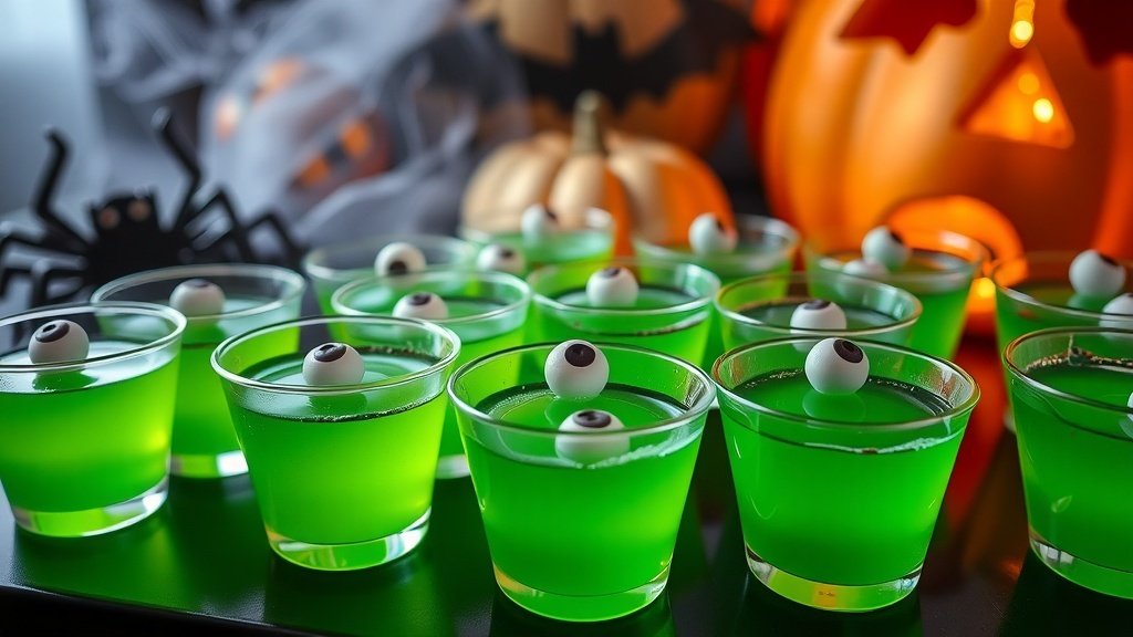 Spooky Sour Apple Shots