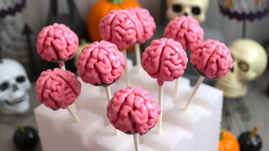 Zombie Brain Cake Pops