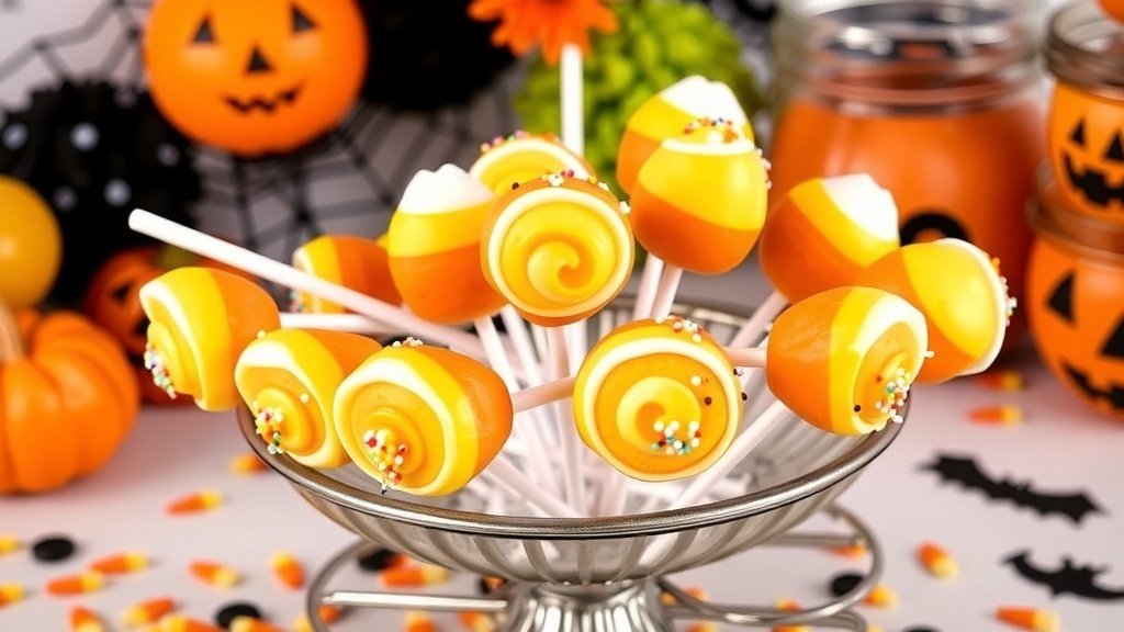 Candy Corn Swirl Cake Pops