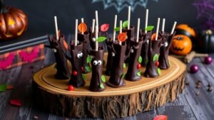 Haunted Forest Tree Trunk Cake Pops