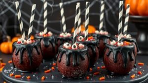 Cursed Candy Cauldron Cake Pops (Black Drip + Glitter)