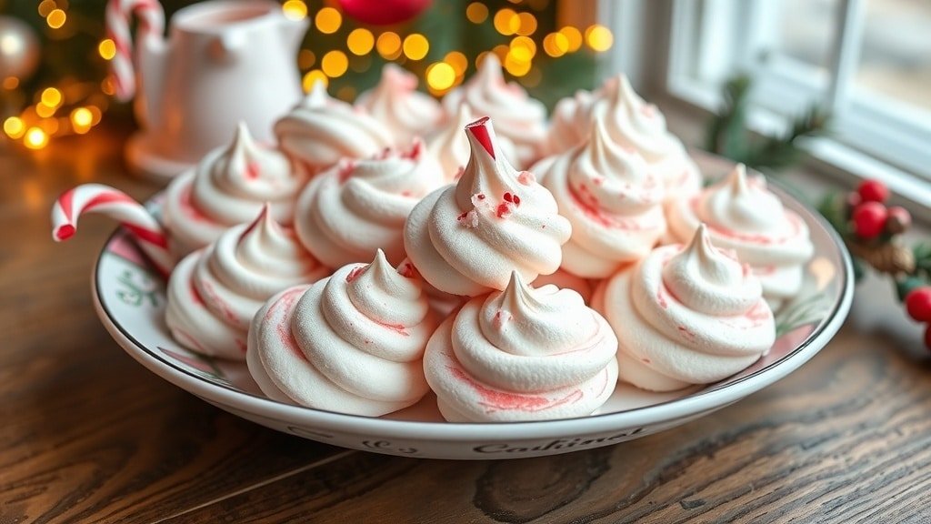 Candy Cane Meringues