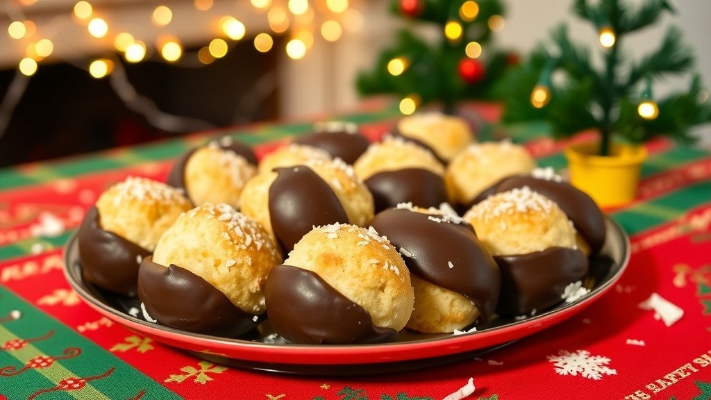 Chocolate-Dipped Coconut Macaroons