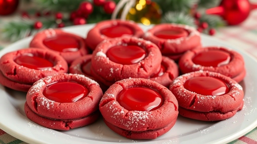 Red Velvet Thumbprint Cookies