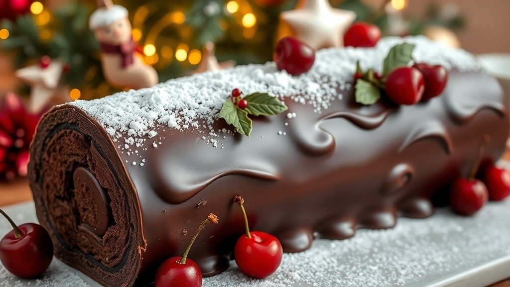 Chocolate Cherry Yule Log