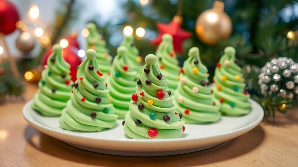 Christmas Tree Meringues