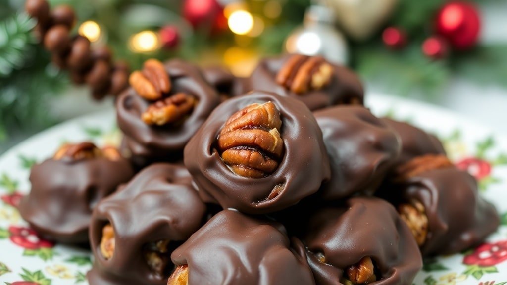 Chocolate Caramel Pecan Clusters
