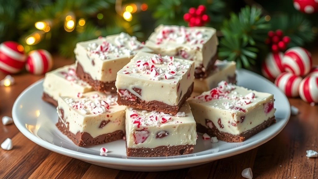 Peppermint Bark Cheesecake Bars