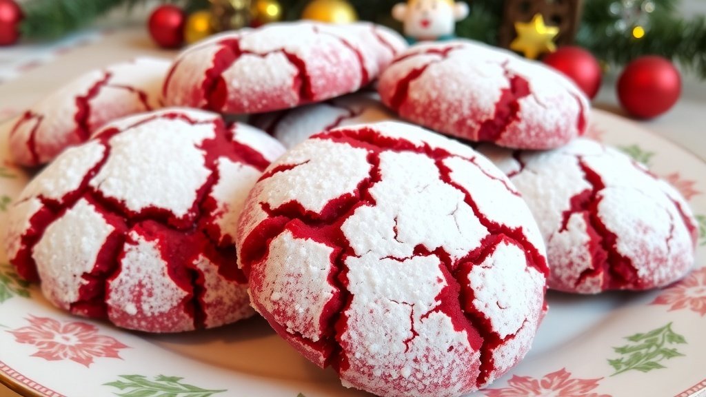 Red Velvet Crinkle Cookies