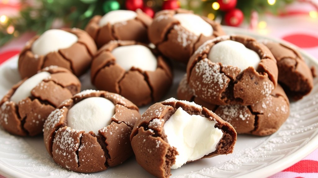 Hot Cocoa Cookies with Marshmallow Centers