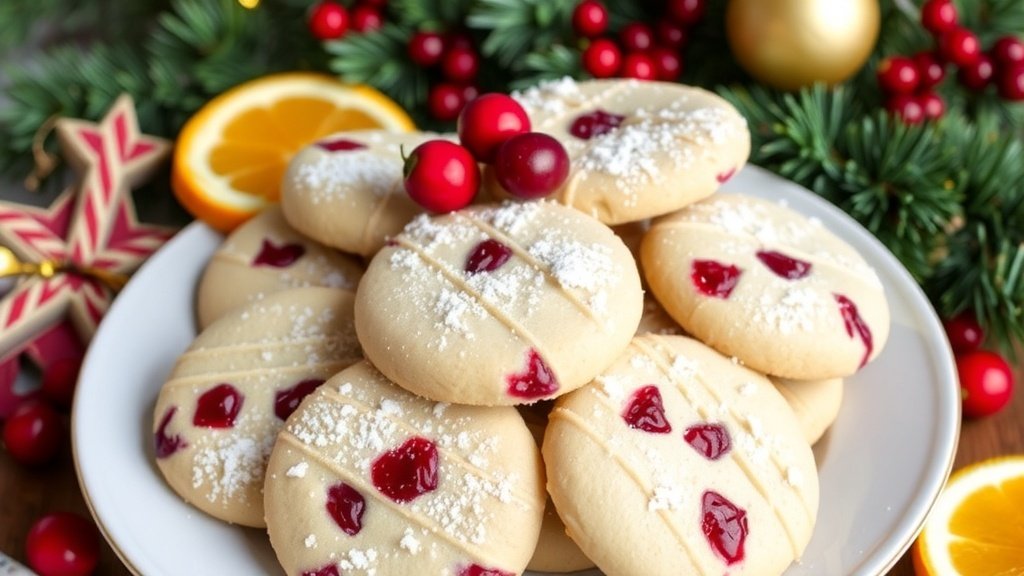 Cranberry Orange Shortbread Cookies