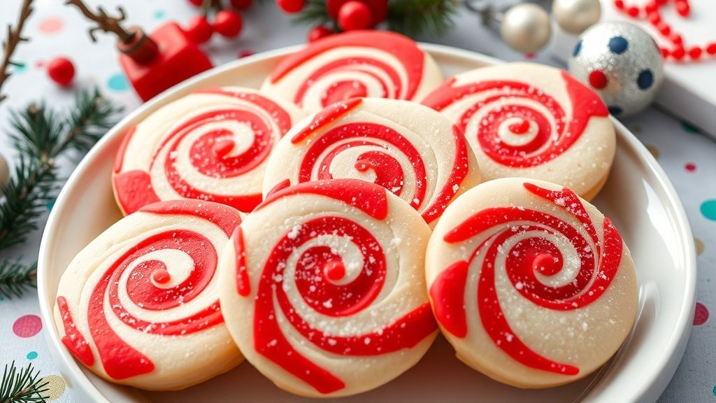 Red and White Swirl Sugar Cookies