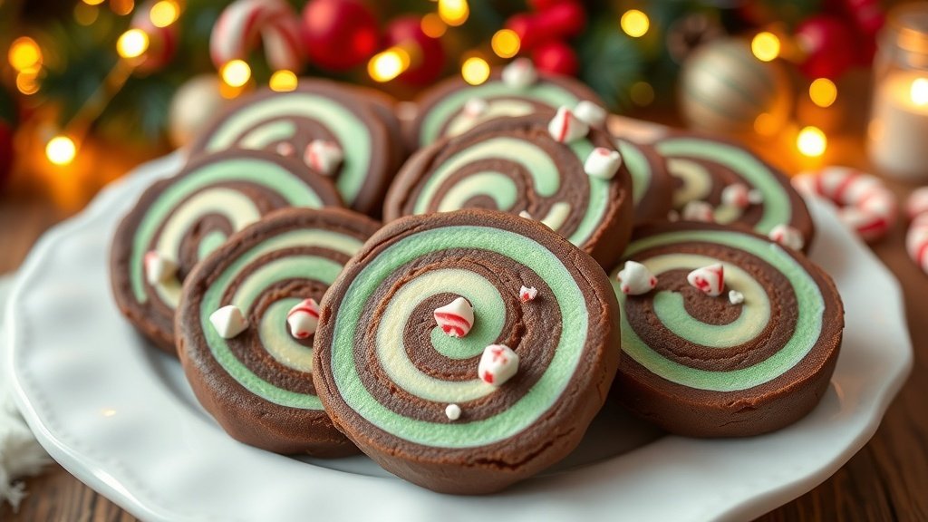 Chocolate Peppermint Pinwheel Cookies