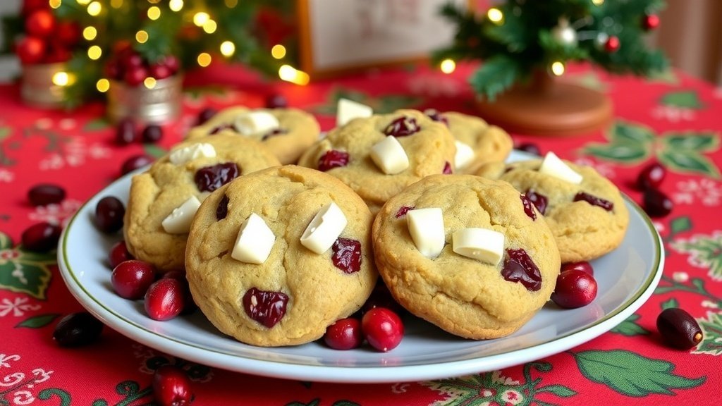 Cranberry White Chocolate Blondie Cookies