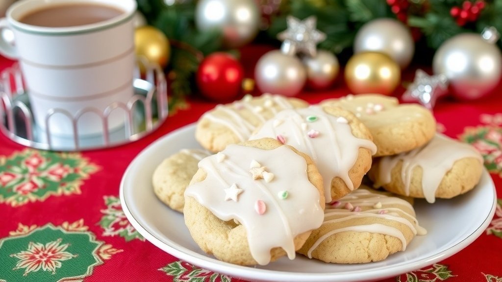 Iced Almond Butter Cookies