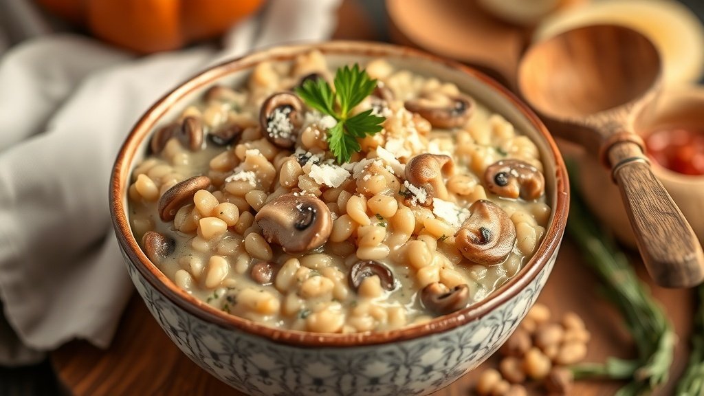 Barley and Mushroom Risotto