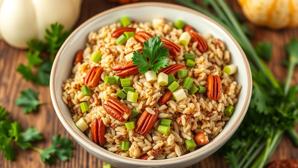 Wild Rice with Toasted Pecans and Scallions