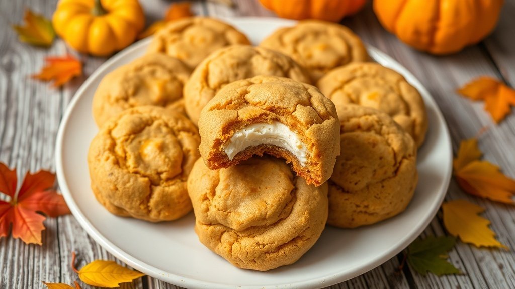 Pumpkin Cheesecake Filled Cookies